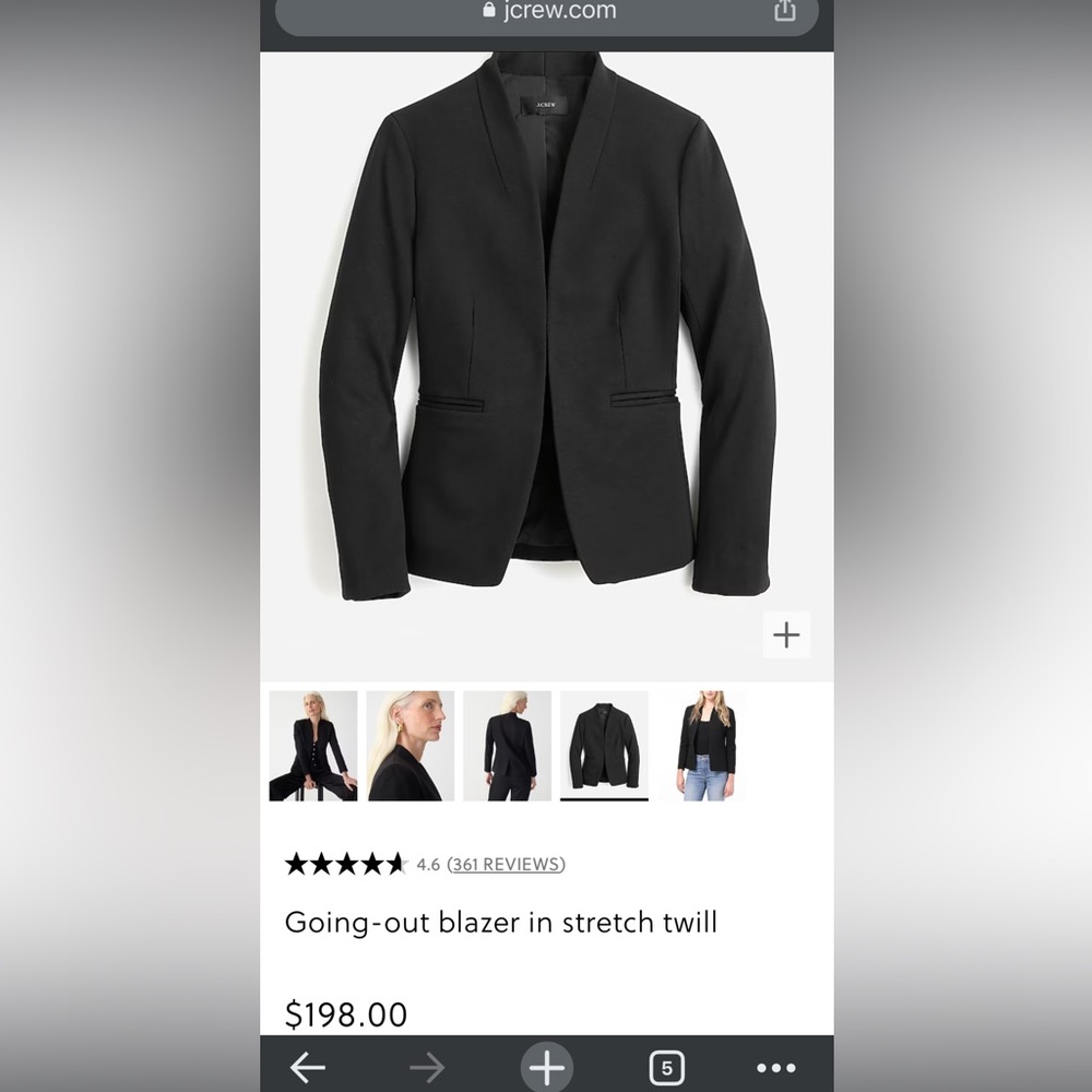 JCrew Going Out Blazer Black